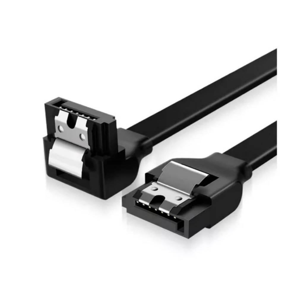 Cable SATA III 40cm color negro con Angulo de 90 grados