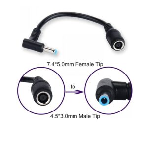 Adaptador Para Cargador HP De 7.4mm a Punta Fina Azul