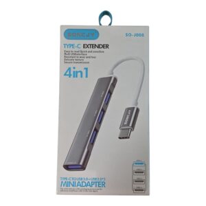 Hub USB tipo C a 4 puertos USB ( 1 USB 3.0 + 3 USB 2.0) SONCJY