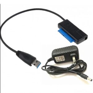 Adaptador de cable Sata a USB 3.0/2.0 de 20cm con adaptador 12v.