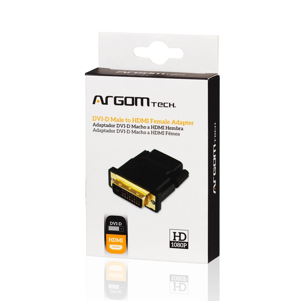 ADAPTADOR ARGOM DVI-D MACHO A HDMI HEMBRA.