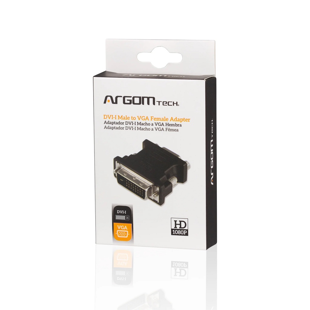 ADAPTADOR ARGOM DVI-I MACHO A VGA HEMBRA.